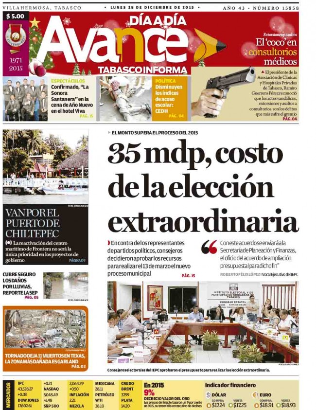 Edición impresa del 28 de diciembre del 2015