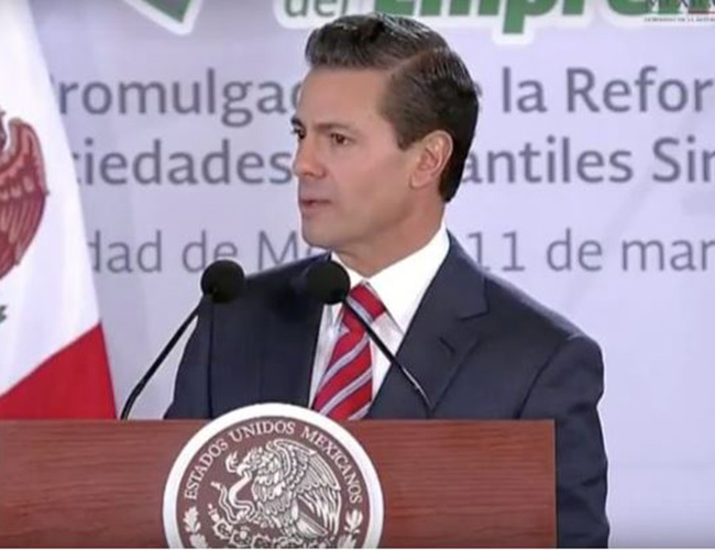 Promulga Peña Nieto reforma a sociedades mercantiles