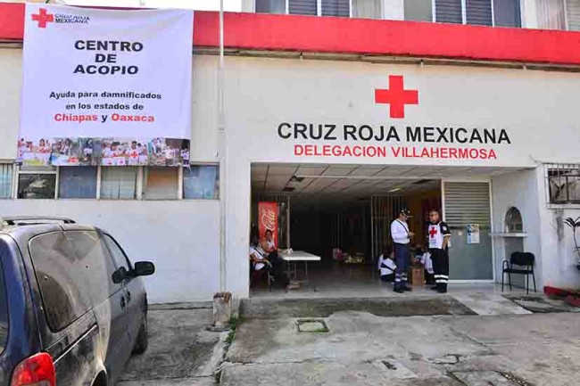 Recolectará Cruz Roja víveres para damnificados