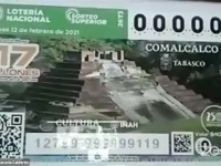 Ruinas de Comalcalco en el billete de lotería