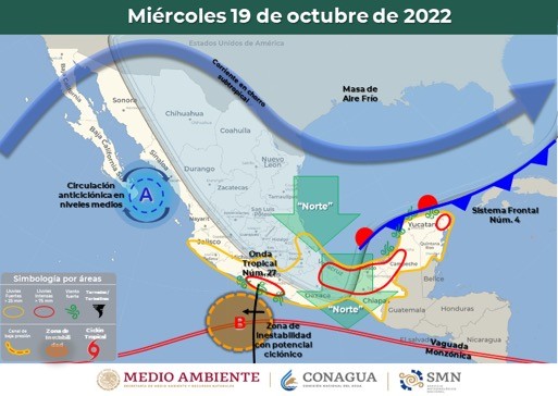 Frente frío 4 entrará con fuertes lluvias y vientos