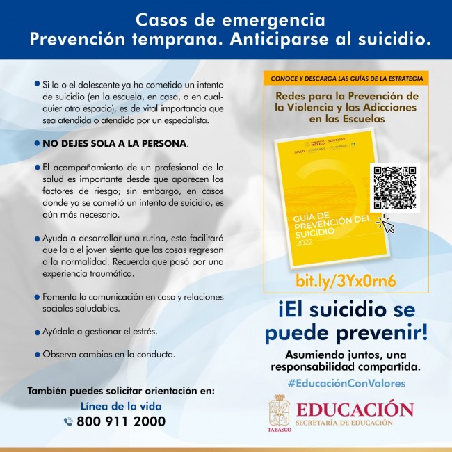 Brinda Setab guía para prevenir  suicidio en jóvenes y adolescentes