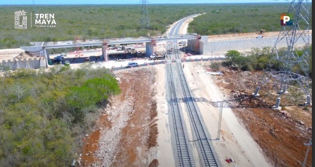Tren Maya, 92 km de vía  fue terminada en tramo 3