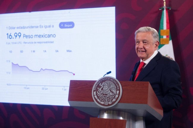 Fortaleza del peso disminuye  deuda externa: López Obrador