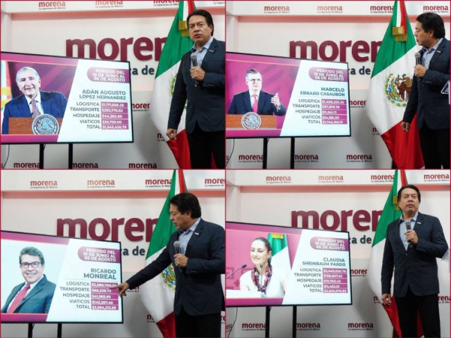 Sheinbaum y Monreal, las “corcholatas” de Morena que más gastan en recorridos