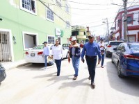 Supervisa Yolanda Osuna avances en pavimentación, agua y drenaje en las calles del centro