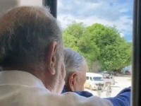 AMLO y Slim supervisan   tramo del Tren Maya