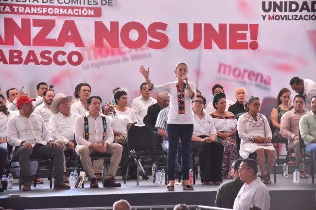 En Tabasco se construye la unidad: Claudia Sheinbaum