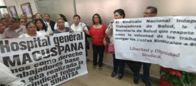 Exigen agremiados del SINAITSA  la liberación de cuotas, descontadas desde el 2018