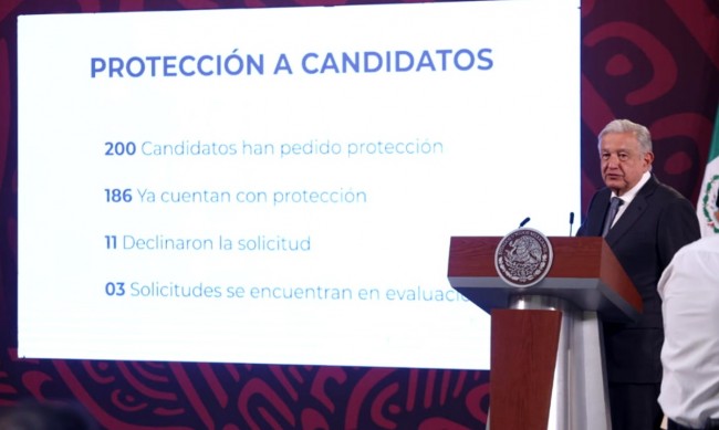 186 candidatos ya cuentan con protección: AMLO