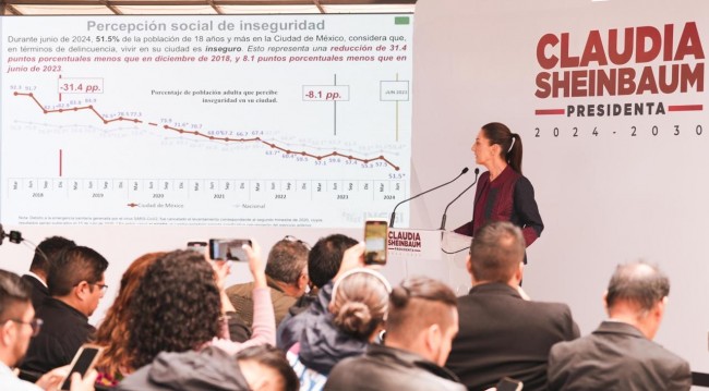 Los mexicanos se sienten más seguros que en el 2018: CSP