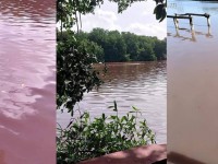 e ponen rojizas las aguas del Río Seco