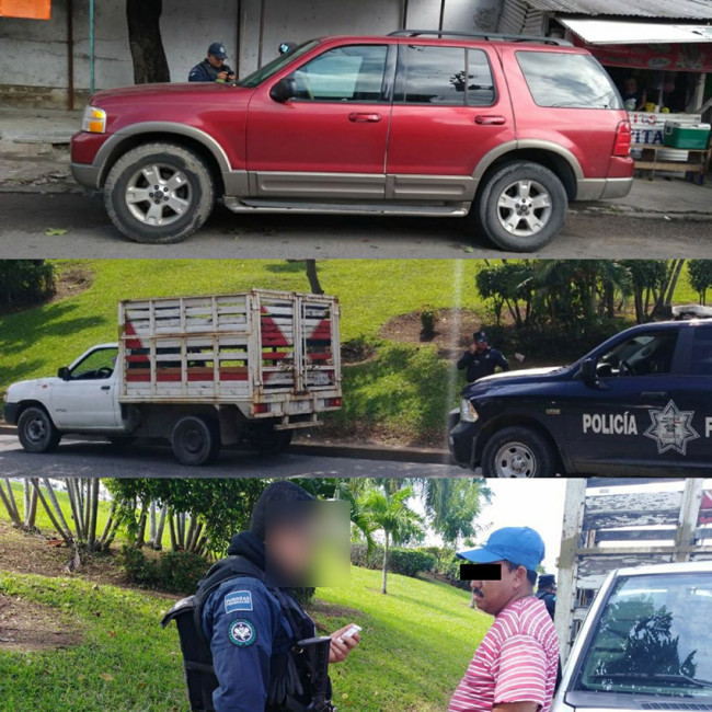 Recuperan dos vehículos con  reporte de robo; hay un detenido