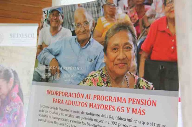 Inicia incorporación al Programa Pensión para Adultos Mayores