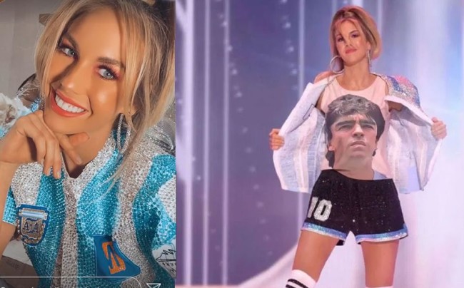 Miss Argentina rinde homenaje a Maradona