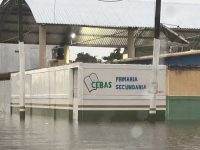 Calles y escuelas afectadas por la intensa lluvia en Cárdenas