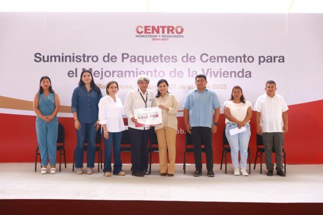 Impulsa YOH vivienda digna con entrega de cemento a bajo costo para 300 familias