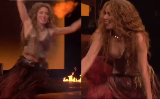 Shakira sufre caída en pleno concierto 