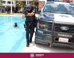 Grupo Táctico Tabscoob se capacita en Operaciones Acuáticas